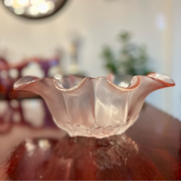 Vintage Mikasa Rosella Pink Hostess Serving Bowl Frosted Roses Walther-Glas 11” - Picture 6 of 10